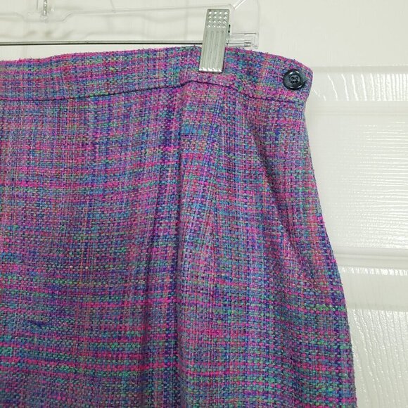 Vintage Vinci Clothiers Silk Set Womens Size 14 Jacket Midi Skirt Purple Career - Picture 10 of 16